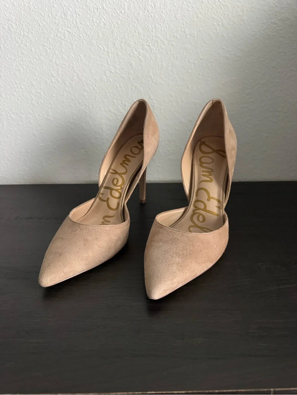 Sam Edelman Nude Suede Pointed-Toe D'Orsay Pumps Size 9